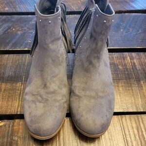 Gray Suede Ankle Boots